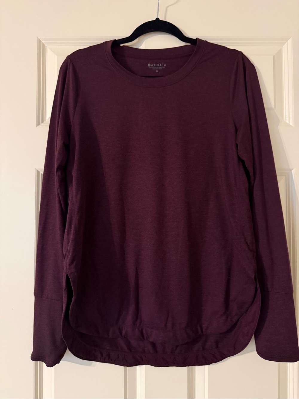 Athleta Long Sleeve Crew Top - Deep Plum